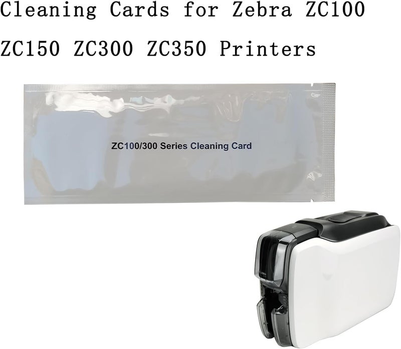 SCDIYEER بطاقة تنظيف لطابعات بطاقات الهوية Zebra ZC100 ZC150 ZC300 ZC350، 3 قطع بطاقة تنظيف للاستخدام الفردي لسهولة الاستخدام - Image 3